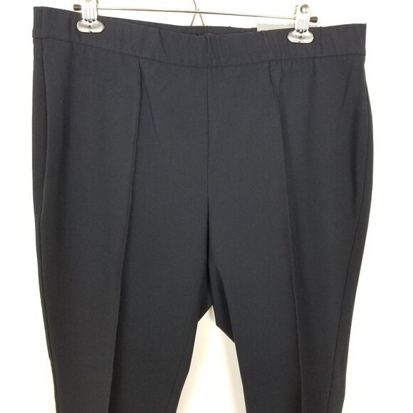 Talbots Women Plus High Waist Skinny Ankle Pants Size 16 W Navy Stretchy - Picture 2 of 9